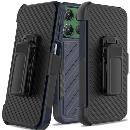 Premium Tough Hybrid Case with Belt Clip Holster, Shockproof Rugged Design, Textured 2in1 Non-Slip