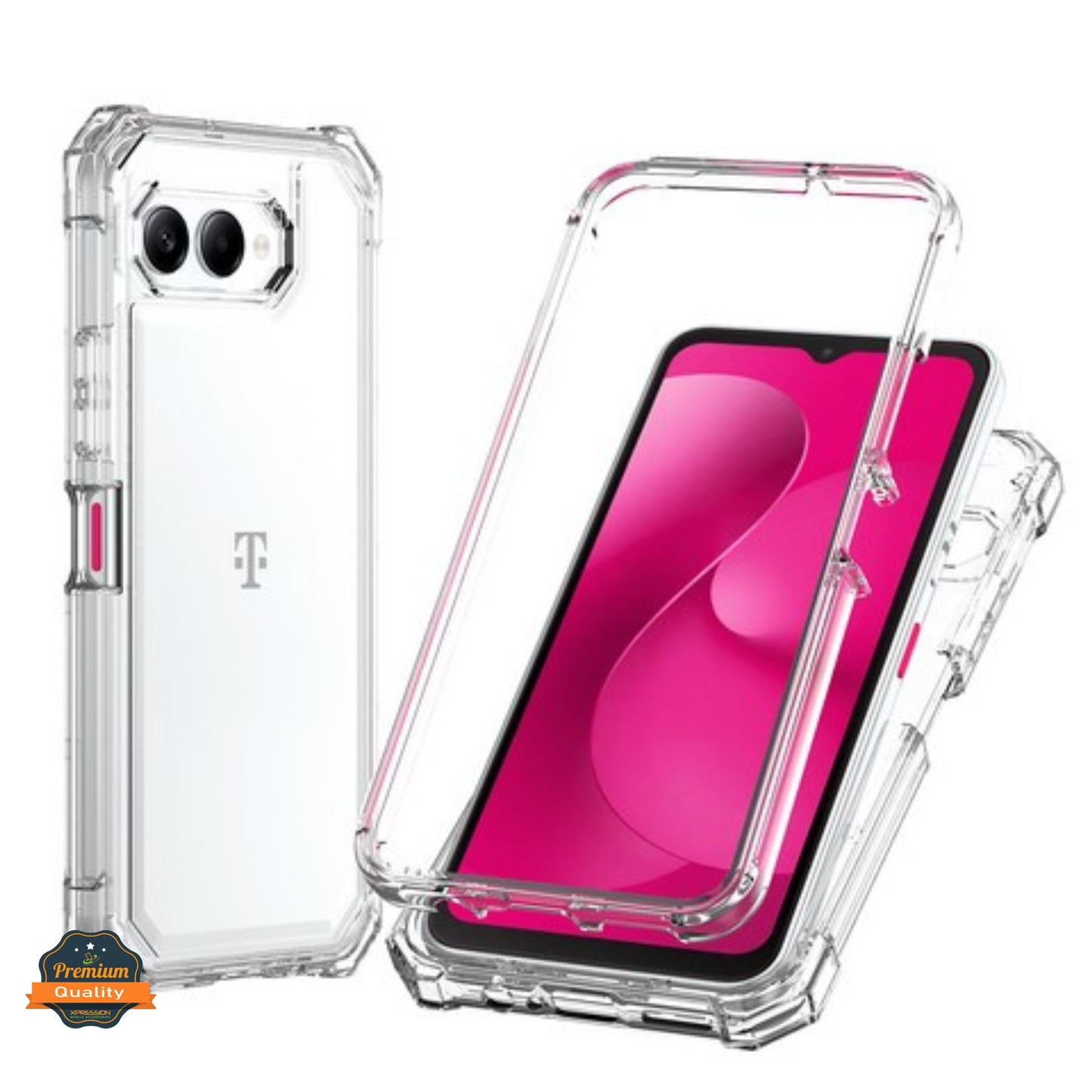 For T-Mobile Revvl 8 Full-Body Dual Layer Hybrid Case Slim, Drop-Proof TPU Hard PC, Durable Corner Front Bumper Protector Case Cover