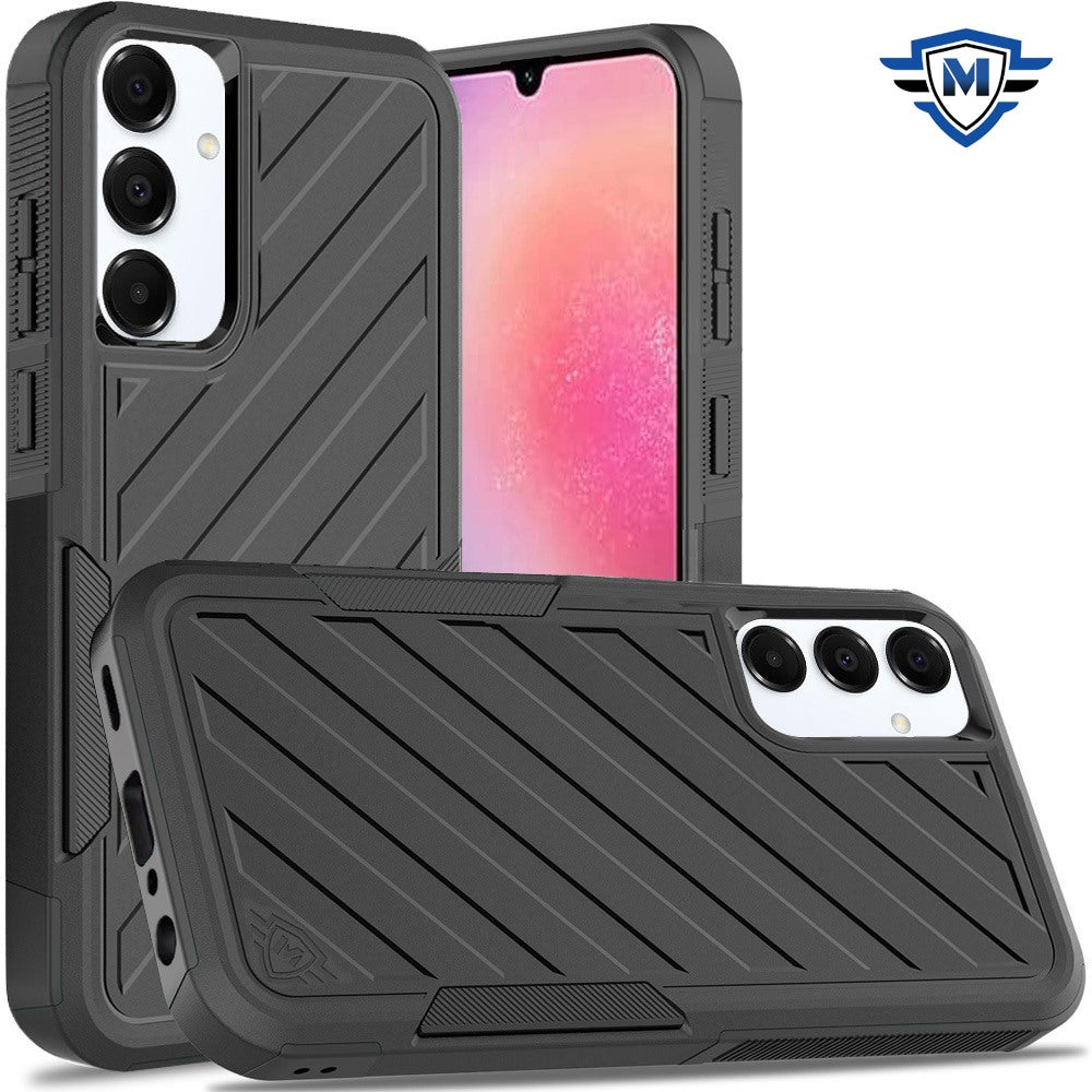 For Samsung Galaxy A26 Premium Hybrid Rugged lined Shockproof Textured 2-in-1 Non-Slip Hard PC & TPU Non Slip Tough Case Cover
