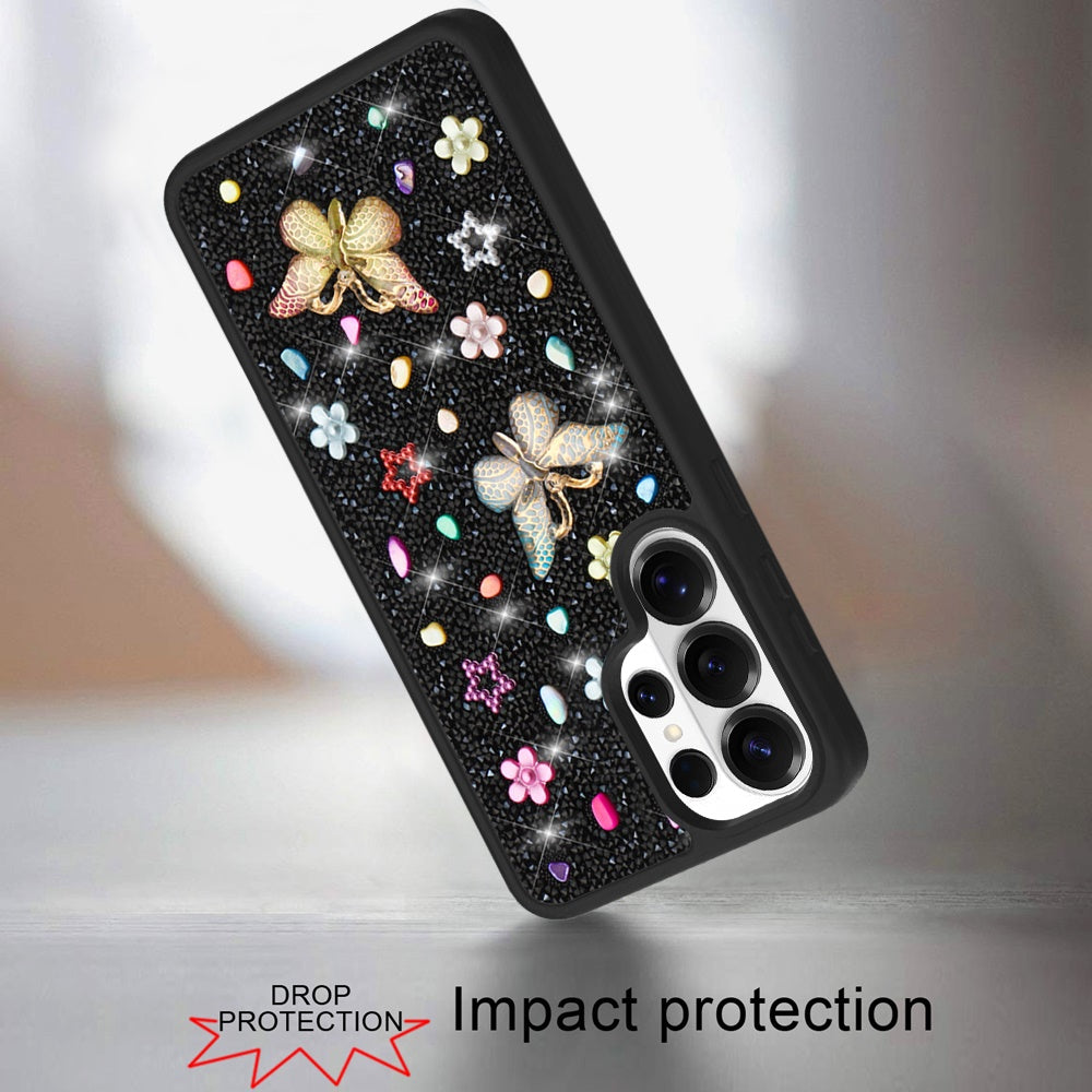 Phone Case for Samsung Galaxy S26 Ultra 3D Butterfly Diamond Bling Glitter Shockproof Stylish Protective Luxury Hybrid Sparkly Durable Grip Design Cover