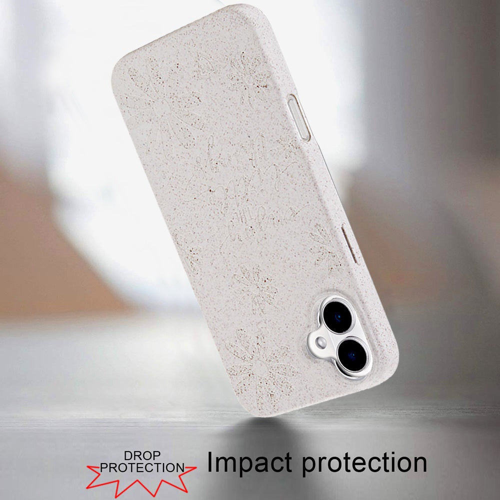 For Apple iPhone 16 (6.1") Eco Friendly Bio-Degradable Design Hybrid Cases Slim Fit Soft TPU Drop Protection Rubber printed Case Cover