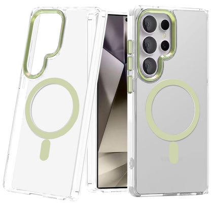 For Samsung Galaxy S25 Ultra Clear Transparent Case Matching Circle Design, Hybrid TPU Hard Shell, Support Magsafe Charger Case Cover