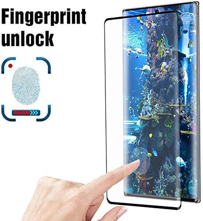 For Samsung Galaxy S22 Tempered Glass Screen Protector Designed Fingerprint Unlocking 3D Curved Edge Glass Full coverage Protector Clear Black