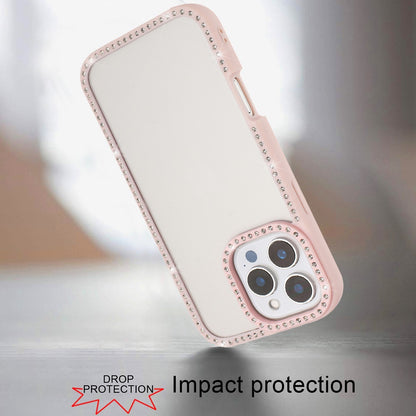 For Samsung Galaxy A36 Diamond Full Rhinestone Clear Hybrid Protective, Sparkly Bling Transparent Shockproof Bumper All Around Case Cover Light Pink