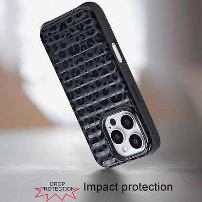For Apple iPhone 16 Pro Chrome Leopard Magnetic Hybrid Shockproof Protection Design Secure Grip Stylish Durable Finish Case Cover Black Leopard