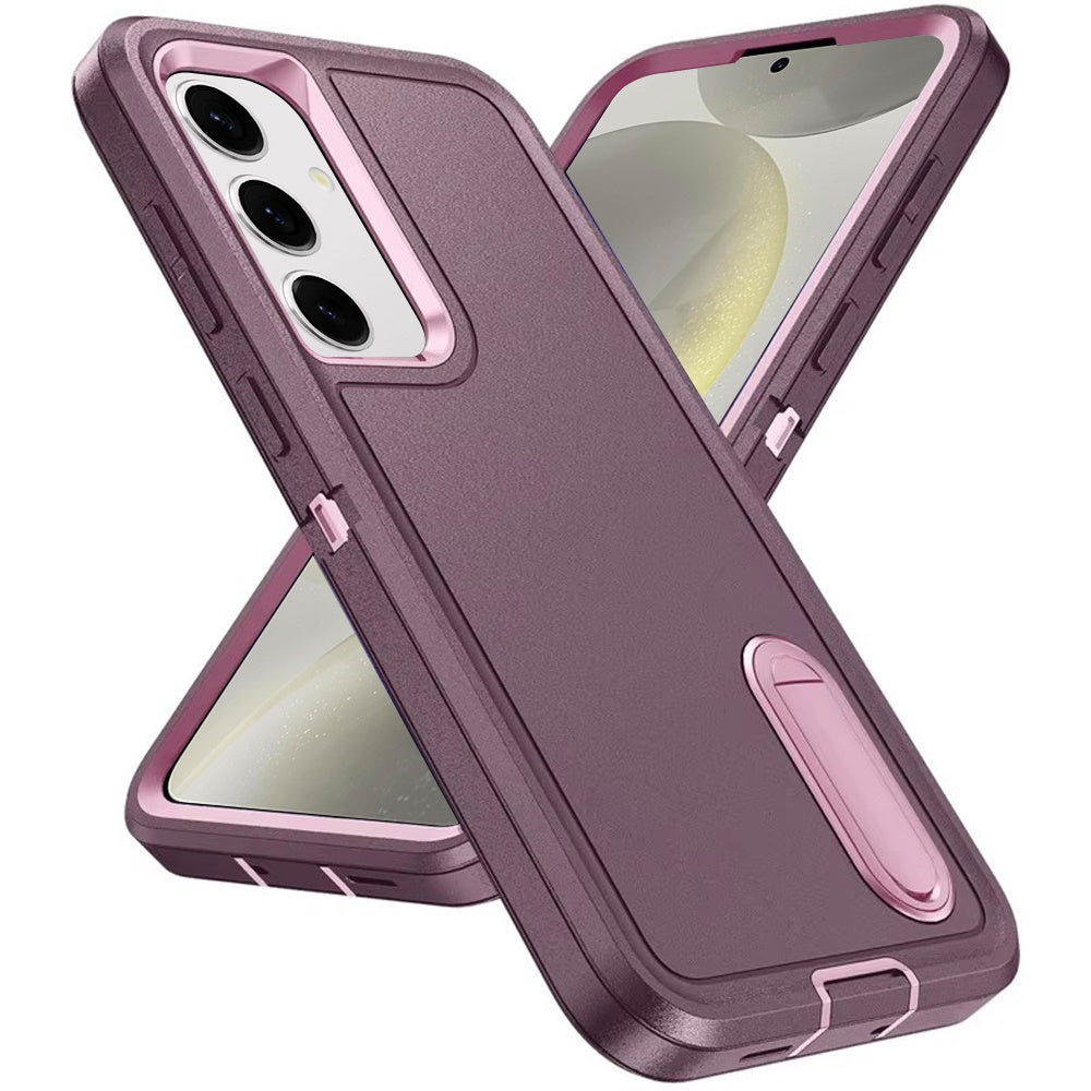 For Samsung Galaxy S25 Plus /S25+ /S24/Plus Hybrid 3 Layers Hard 3in1 Shockproof with Kickstand Heavy Duty Hard TPU Rubber Anti-Drop Case Cover