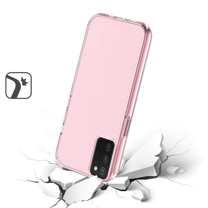 For Samsung Galaxy A17 5G Transparent Shock Absorption PC + TPU Rubber Gel Thick 3mm Hybrid Silicone Slim Fit Back Case Cover Pink