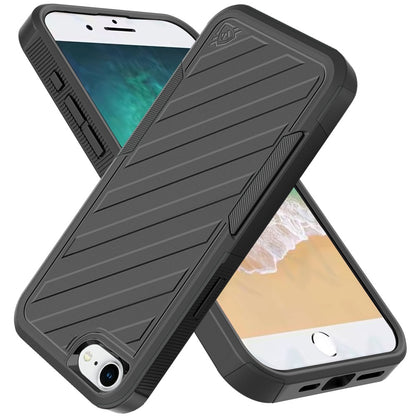 For Apple iPhone 17E /16E Premium Hybrid Rugged lined Shockproof Textured 2-in-1 Non-Slip Hard PC & TPU Non Slip Tough Case Cover