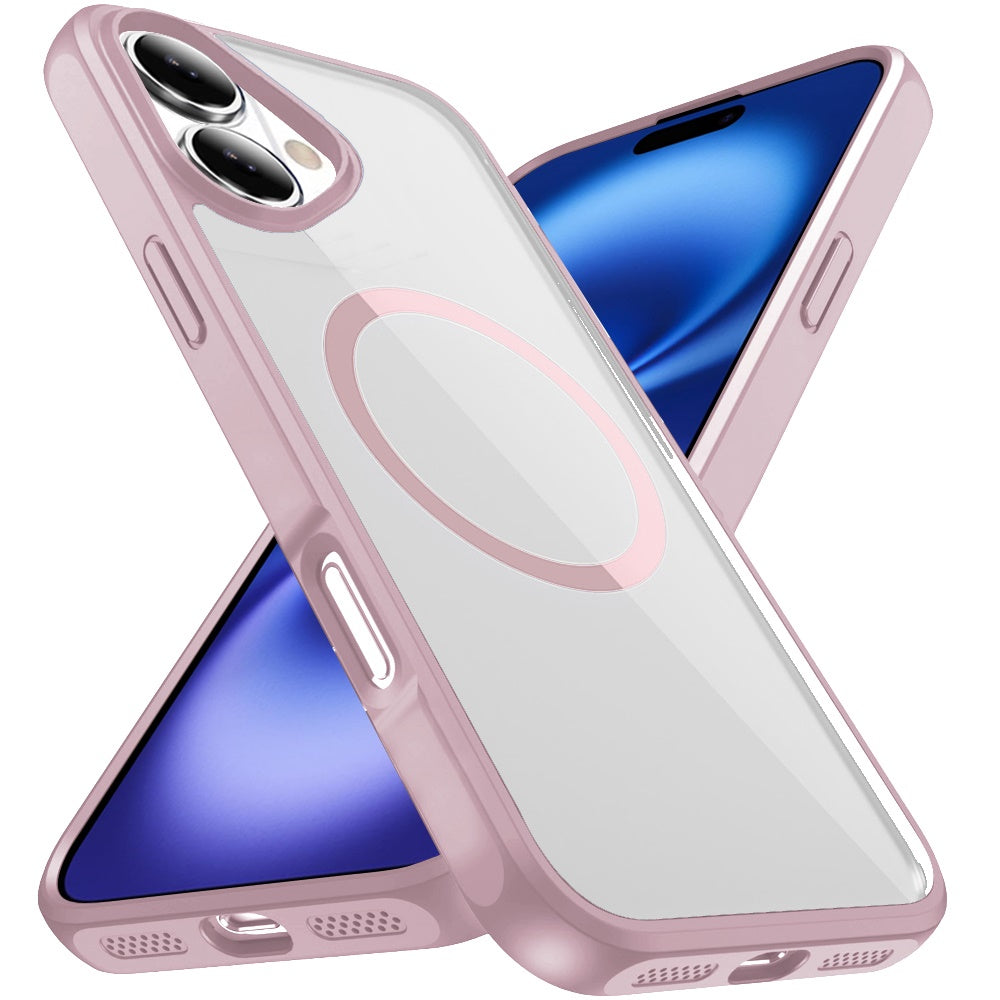 For Apple iPhone 17 Magnetic Circle HQ Transparent Clear TPU Thick 2.0mm Frame Hybrid Shockproof Protector Case Cover