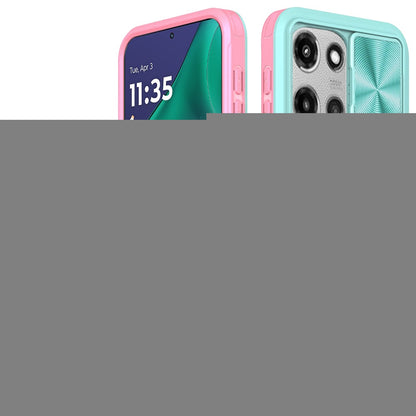 For Motorola Moto G Stylus 5G 2026 /2025 Hybrid Cases with Sliding Camera Cover Transparent Shockproof Bumper TPU Protective Case Cover Pink/Blue