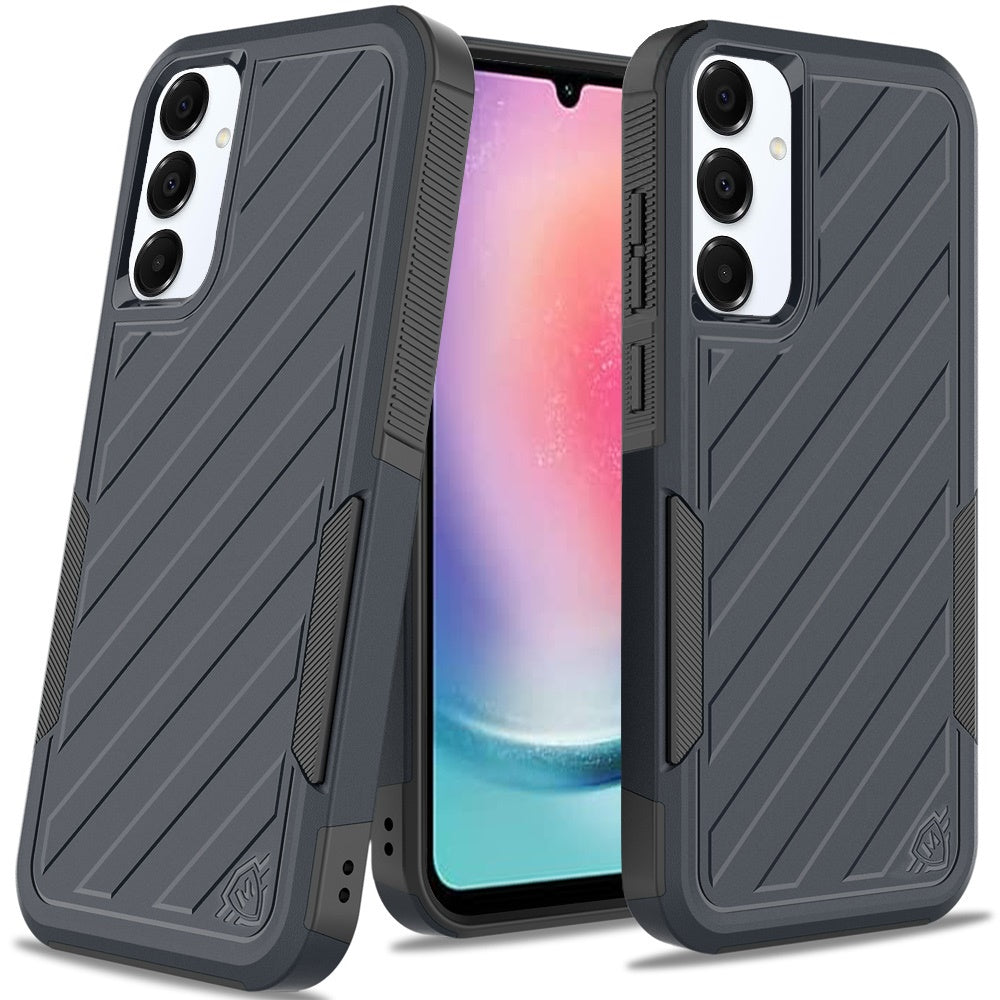 For Samsung Galaxy A26 Hybrid lined shockproof dual layer Rugged 2in1 Hard PC & Silicone TPU Non Slip Textured Tough Armor Case Cover