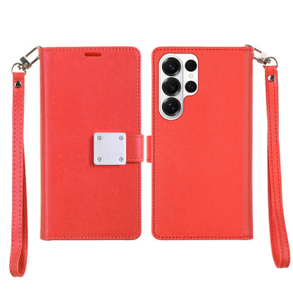 For Samsung Galaxy S26 Ultra Wallet Cases PU Leather with Credit Card /ID /Cash Holder Slot Dual Flip Book Pouch, Stand and Strap Case Cover