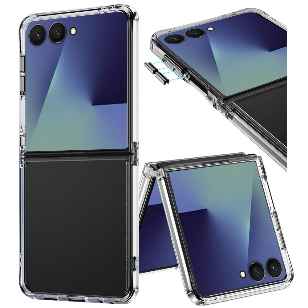 For Samsung Galaxy Z Flip 7 Shockproof Slim Crystal Clear Transparent Hybrid Cover with Enhanced Drop Protection Case Cover Transparent