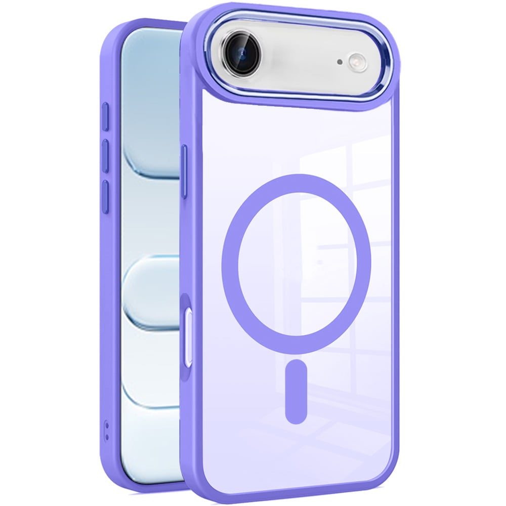 For Apple iPhone 17 Air (6.6") MagSafe Compatible Transparent Greatest Clear Acrylic with Color Frame Thick Hybrid TPU Hard Case Cover