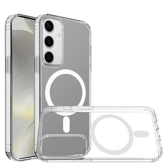 For Samsung Galaxy S25 /S24 Classic Hybrid True Transparent Magnetic Circle - Shockproof Hybrid Clear Bumper, Compatible with MagSafe Case Cover Clear