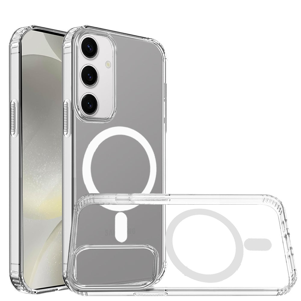For Samsung Galaxy S25 Ultra Classic Hybrid True Transparent Magnetic Circle - Shockproof Hybrid Clear Bumper, Compatible with MagSafe Case Cover Clear