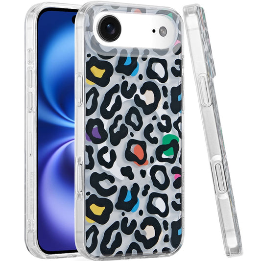 For Apple iPhone 17 AIR Stylish Pattern Fashion IMD Printed Design TPU Double Layer Slim Shockproof with Magnetic Back Case Cover Multicolor Leopard