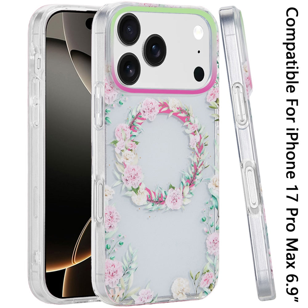 For Apple iPhone 17 Pro Max Stylish Pattern Fashion IMD Printed Design TPU Slim Shockproof Protective with Magnetic Back Case Cover