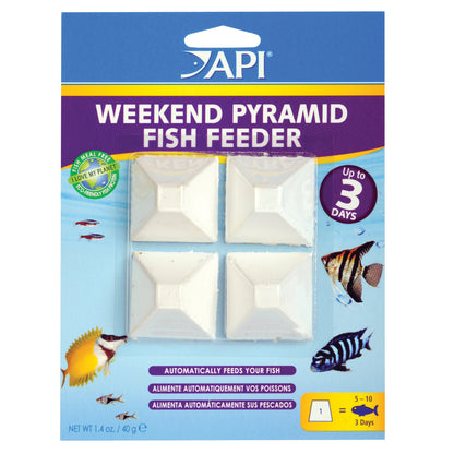 API Weekend Pyramid Fish Feeder up to 3 Days [Aquarium Supplies] 4 count