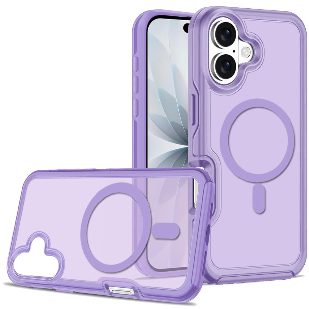 For Apple iPhone 17 (6.3") Slim & Durable Compatible with MagSafe Hybrid Shockproof Glossy Oil Protective Dual Layer TPU + PC Case Cover