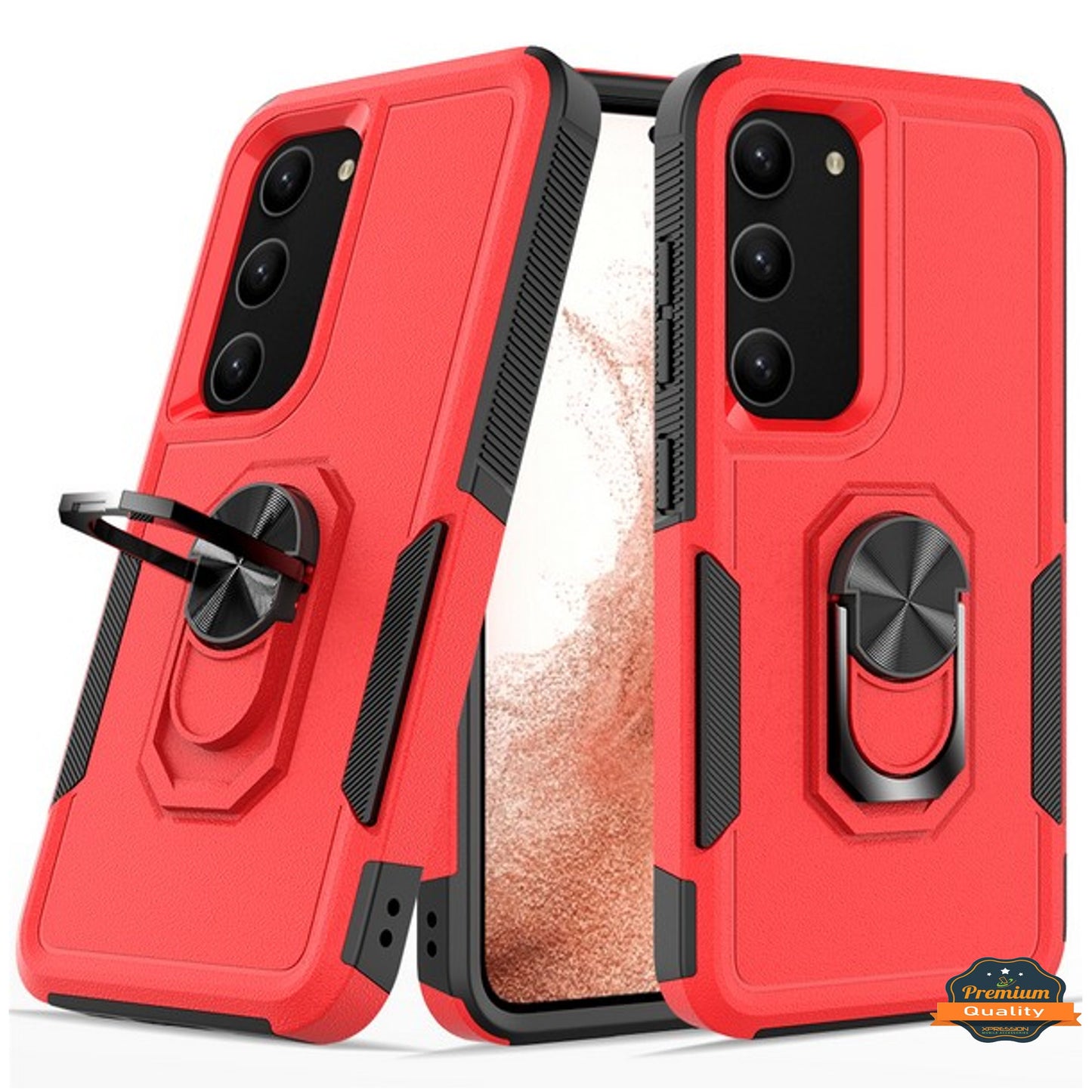 For Samsung Galaxy S25+ S25 Plus /S24+ Heavy Duty Rugged Hybrid, Dual-Layer Shockproof Protection with Magnetic Ring Stand Holder Case Cover