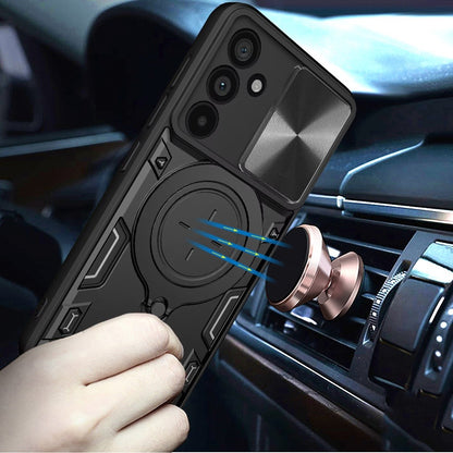 Phone Case for Samsung Galaxy A37 Magnetic Ring Stand Shockproof Hybrid Full Camera Slide Guard Anti Slip Heavy Duty Protective Armor Cover