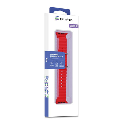 echelon ComfyFit Silicone Strap for Apple Watch Series 9 45mm/Watch Series 10 46mm / Watch SE (2022) 44mm - Red, Apple Watch Accessories