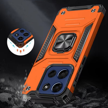 For Motorola Moto G Stylus 5G 2026 /2025 Armor Hybrid Magnetic Stand with Ring Holder Kickstand Shockproof Heavy-Duty Durable Rugged TPU Dual Layer Case Cover Cosmic Orange