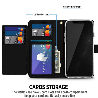 For Samsung Galaxy S26+ / S26 Plus PU leather Wallet 6 Card Slots folio with Wrist Strap & Kickstand Pouch Flip Shockproof Case Cover