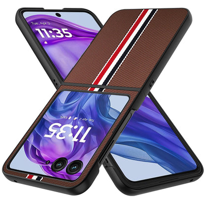 For Motorola Razr+ PLUS 2025 /2024 Velvet Fabric Vegan Leather Flip Shock Protection Premium Grip Soft Touch Durable Finish Case Cover Black