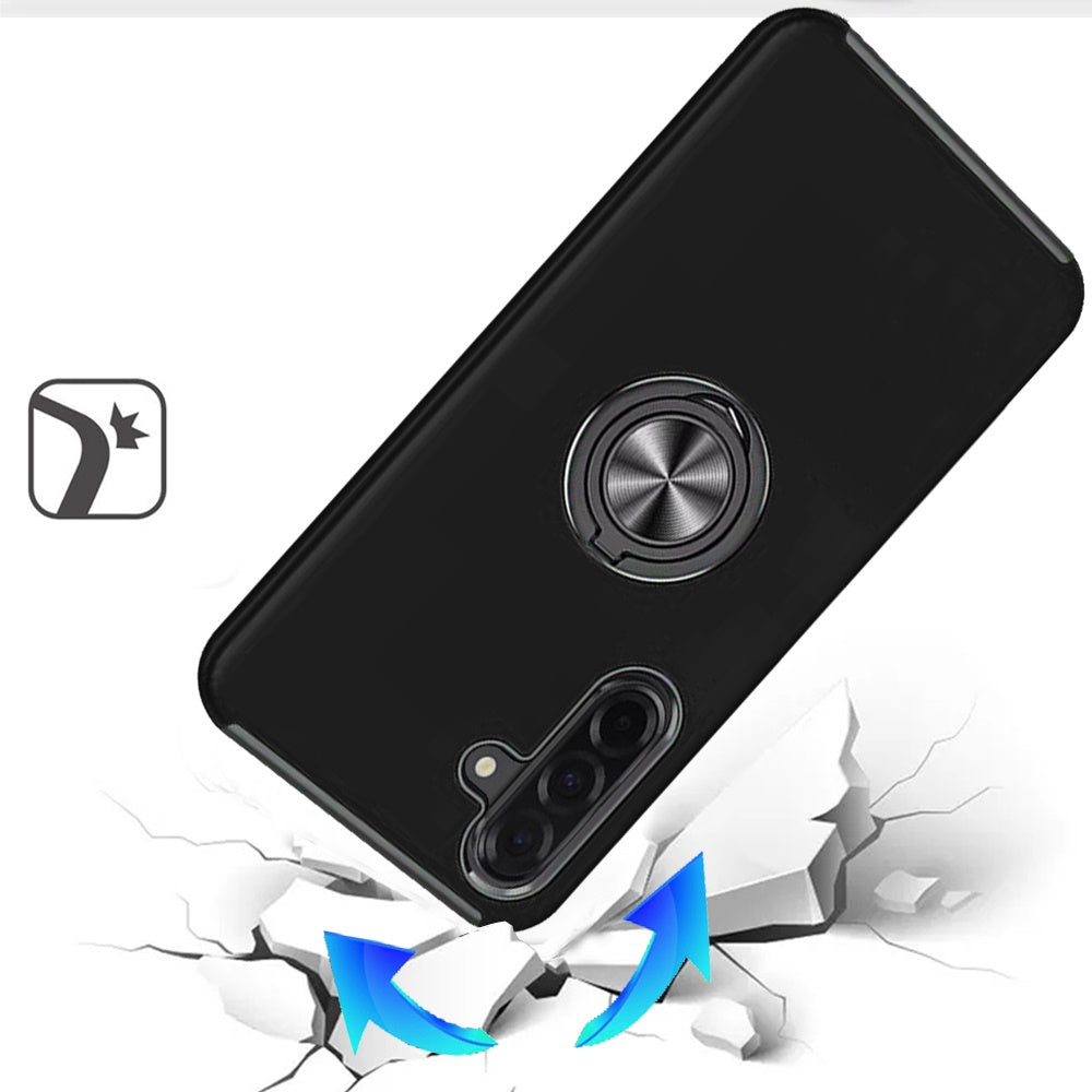 For Samsung Galaxy A57 Hybrid 360 Degree Rotatable Metal Invisible Ring Stand Holder Slim Fit Magnetic Car Mount Shockproof Case Cover