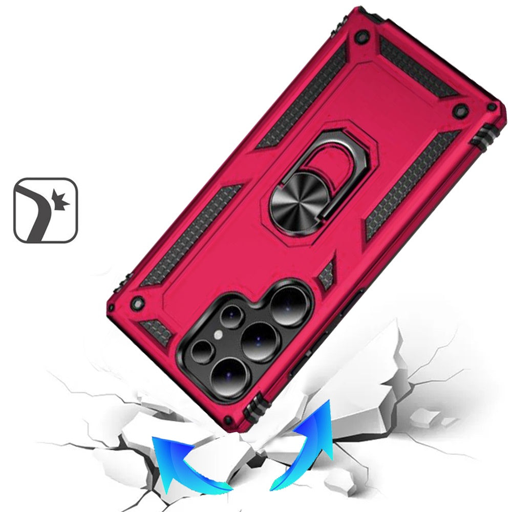 For Samsung Galaxy S26 Ultra Hybrid Shockproof Durable 360 Degree Rotatable Ring Stand Holder Kickstand Fit Magnetic Car Mount Case Cover