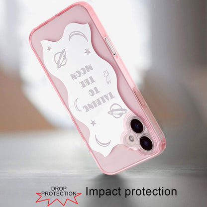For Apple iPhone 17 Stylish Pattern Fashion IMD Printed Design TPU Double Layer Slim Shockproof with Magnetic Back Case Cover Talking to the moon
