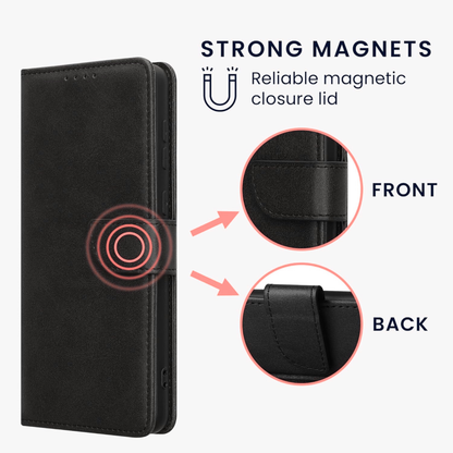 For Samsung Galaxy A17 5G Vegan Lines Leather Wallet Case with Credit Card Slot Pouch Flip, Magnetic Closure folio design Case Cover