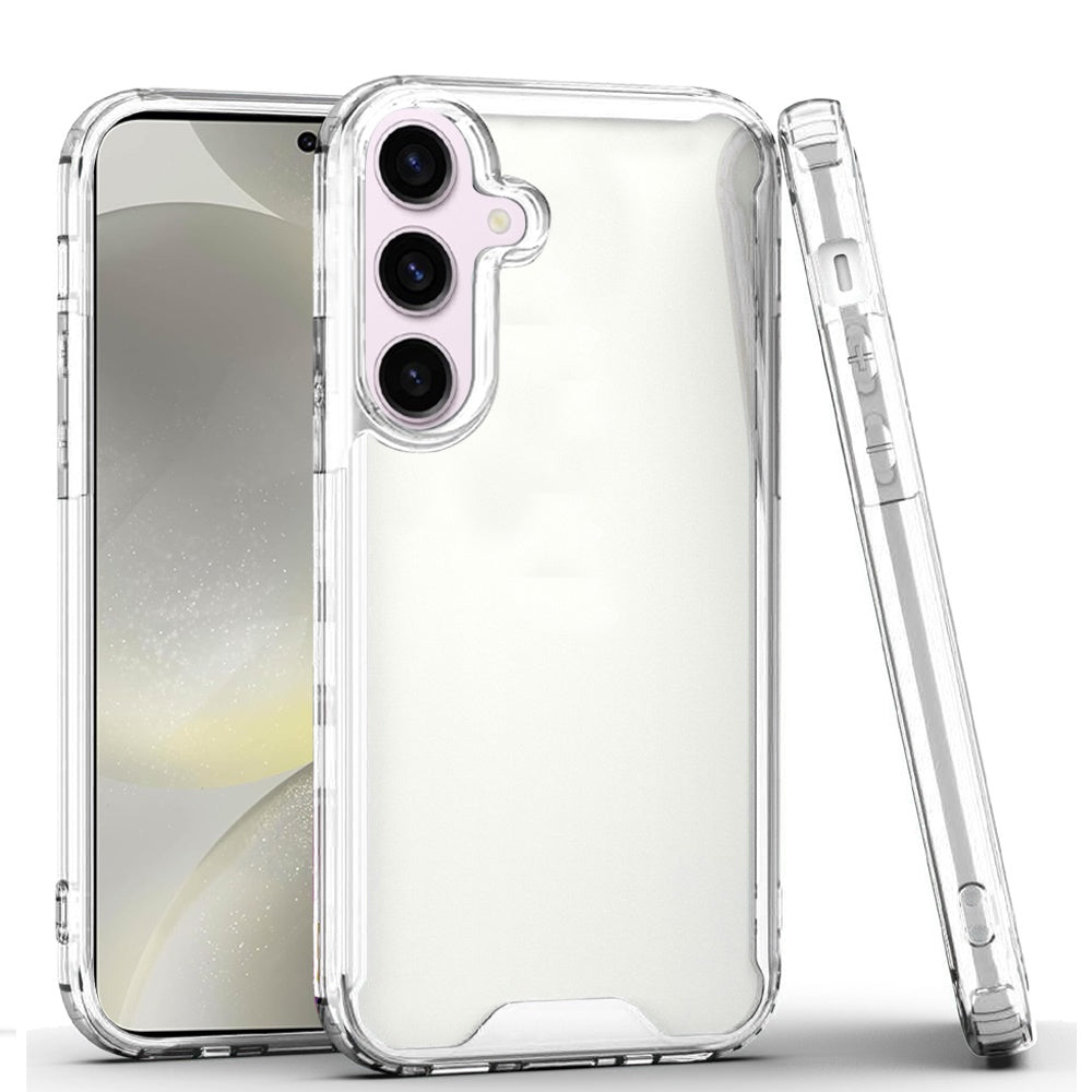 For Samsung Galaxy A57 Clear Colored Shockproof Transparent Hard PC + Rubber TPU Hybrid Bumper Shell Slim Protective Case Cover Clear