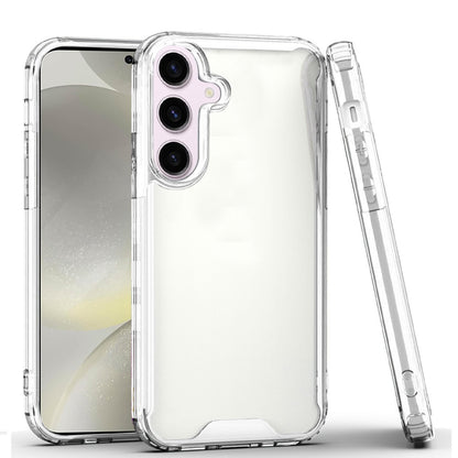 For Samsung Galaxy S26 Clear Colored Shockproof Transparent Hard PC + Rubber TPU Hybrid Bumper Shell Slim Protective Case Cover Clear