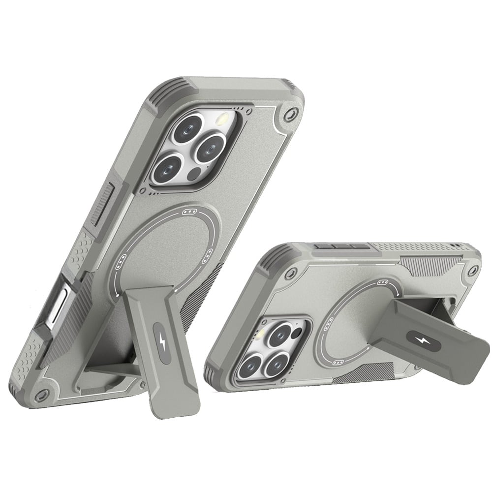 For Apple iPhone 16 Pro Magnetic Invisible Kickstand Holder with Magsafe, Slim Fit Shockproof Hybrid Military Grade Heavy Duty Case Cover