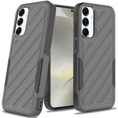 For Samsung Galaxy S25 /S24 Hybrid lined shockproof dual layer Rugged 2in1 Hard PC & Silicone TPU Non Slip Textured Tough Armor Case Cover