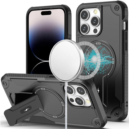 For Samsung Galaxy A37 Magnetic Invisible Kickstand Holder with Magsafe, Slim Fit Shockproof Hybrid Military Grade Heavy Duty Case Cover