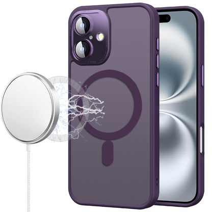 For Apple iPhone 17 (6.3") Complete Protection HQ Matte Translucent Hybrid Shockproof w/ Camera Protector Compatible with MagSafe Case Cover Blue