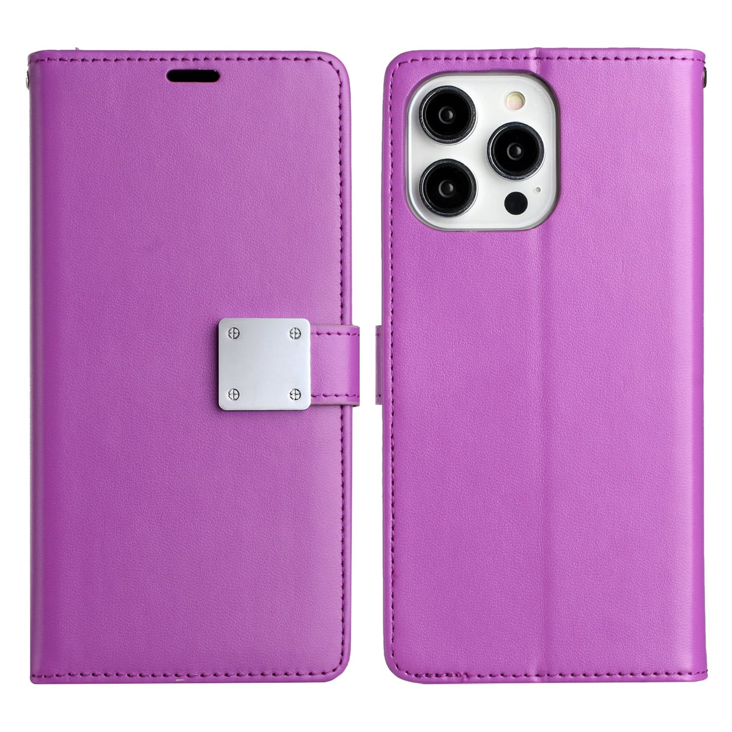 For iPhone 14 Pro Max (6.7") Wallet Case with ID/ Card Holder, Wristlet Strap, Magnetic TPU Protective Shockproof Folio Flip Case Cover