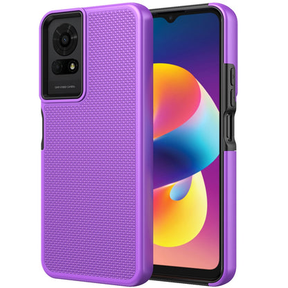 For TCL 50 LE Dual Layer Heavy-Duty Hybrid Rugged Case Rugged Texturized TPU & PC Shockproof Silicone Military Grade Case Cover Purple