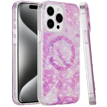 For Apple iPhone 16 Pro (6.3") Floral Pattern Design Cute Clear Hybrid Compatible with Magsafe Double Layer Soft TPU Hard PC Case Cover