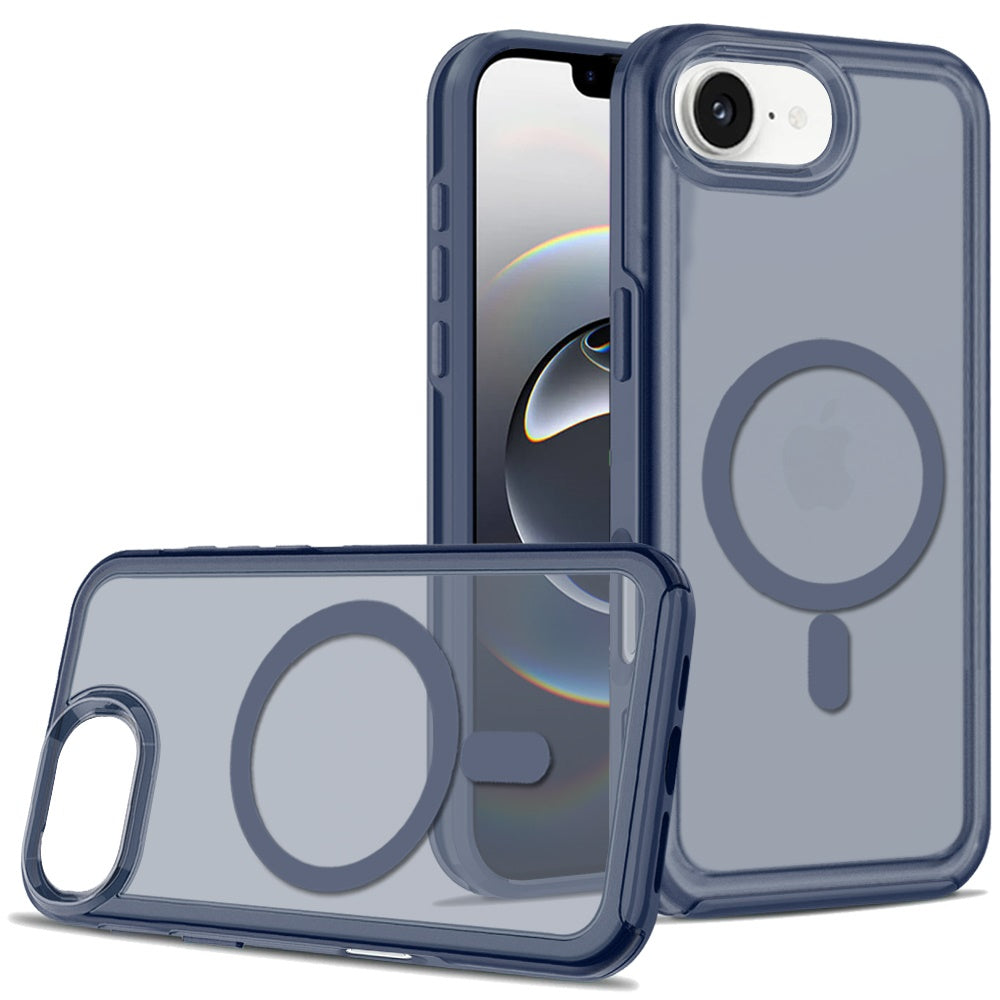 For Apple iPhone 16e Slim & Durable Compatible with MagSafe Hybrid Shockproof Glossy Oil Protective Dual Layer TPU + PC Case Cover