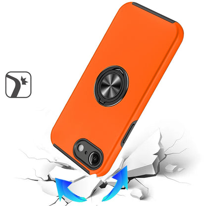 Phone Case for Apple iPhone 17E /16E Invisible Ring Stand Shockproof Anti Slip Durable Grip Protective Hybrid Fit Magnetic Car Mount Holder Cover Cosmic Orange
