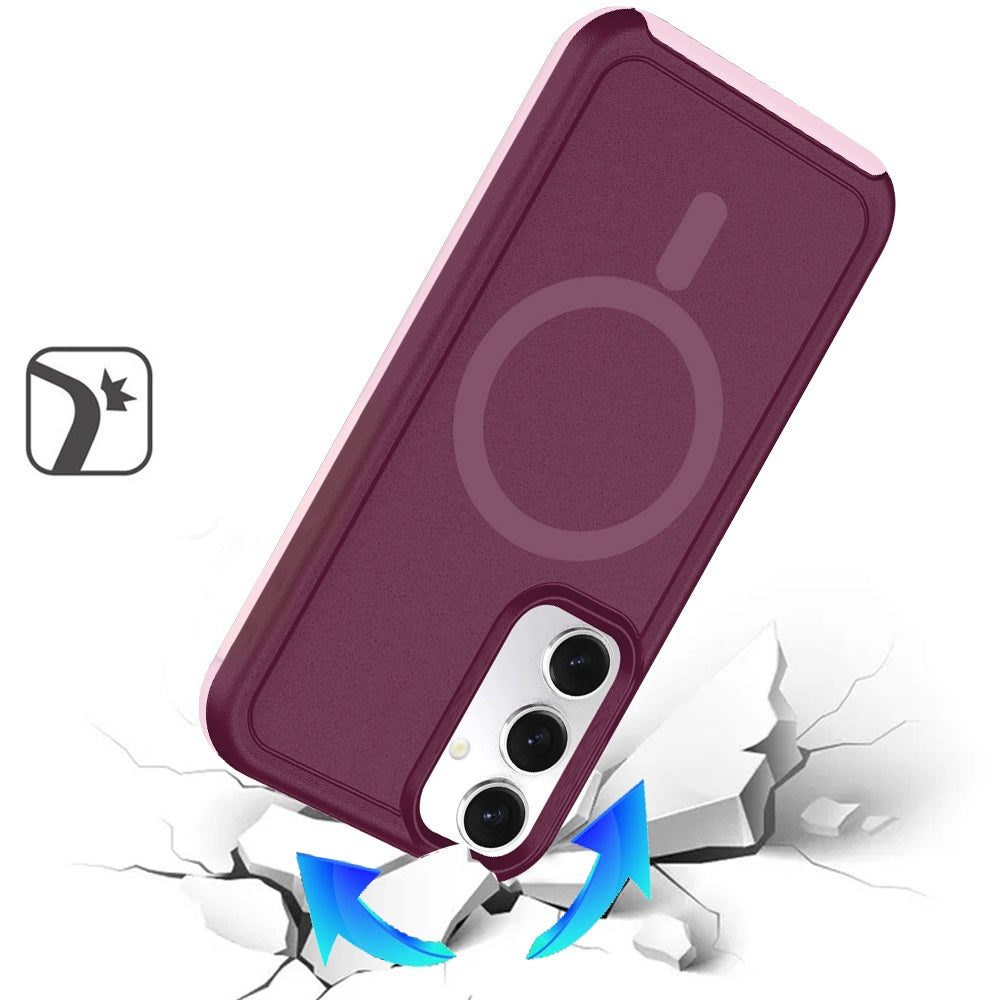 For Samsung Galaxy S25+ /S25 Plus /S24+ Plus Magnetic Circle, MagSafe Compatible, Guard Fused Heavy-Duty Hybrid Shockproof Slim Case Cover