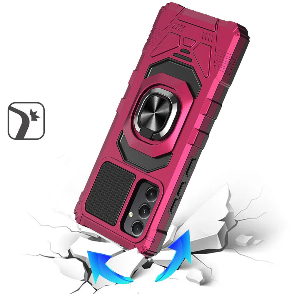 For Samsung Galaxy A26 Hybrid Dual Layer with 360° Rotate Magnetic Ring Stand Holder Kickstand TPU Rugged PC Shockproof Case Cover