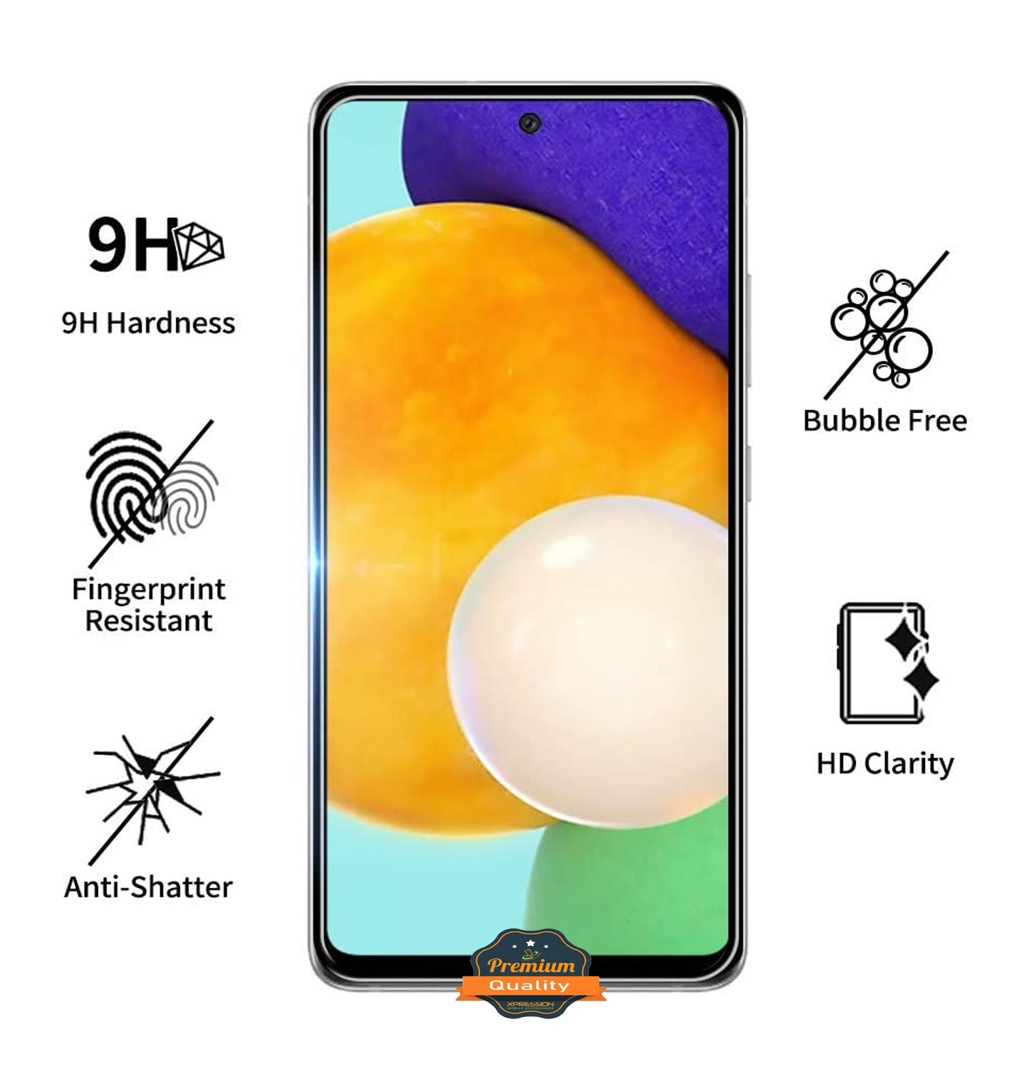 For Samsung Galaxy A37 5G Tempered Glass Screen Protector, 9H HD Transparent Clear, Full Glue Easy Installation Protector Clear