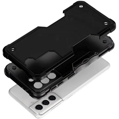 For Samsung Galaxy S21+ Plus Slim Tough Shockproof Hybrid Heavy Duty 2in1 Dual Layer TPU Bumper Rugged Rubber Defend Armor Case Cover Black