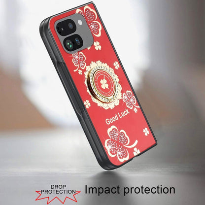 For Google Pixel 9 Pro Fold Diamonds 3D Butterfly Bling Sparkly Glitter Ornaments Engraving Hybrid with Stand Fashion Case Cover Enchanted Butterfly Red